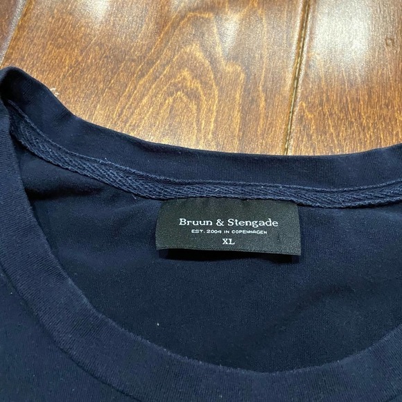 Bruun & Stengade Basic Fit Black Crewneck T-Shirt Men's Size XL - Picture 6 of 8